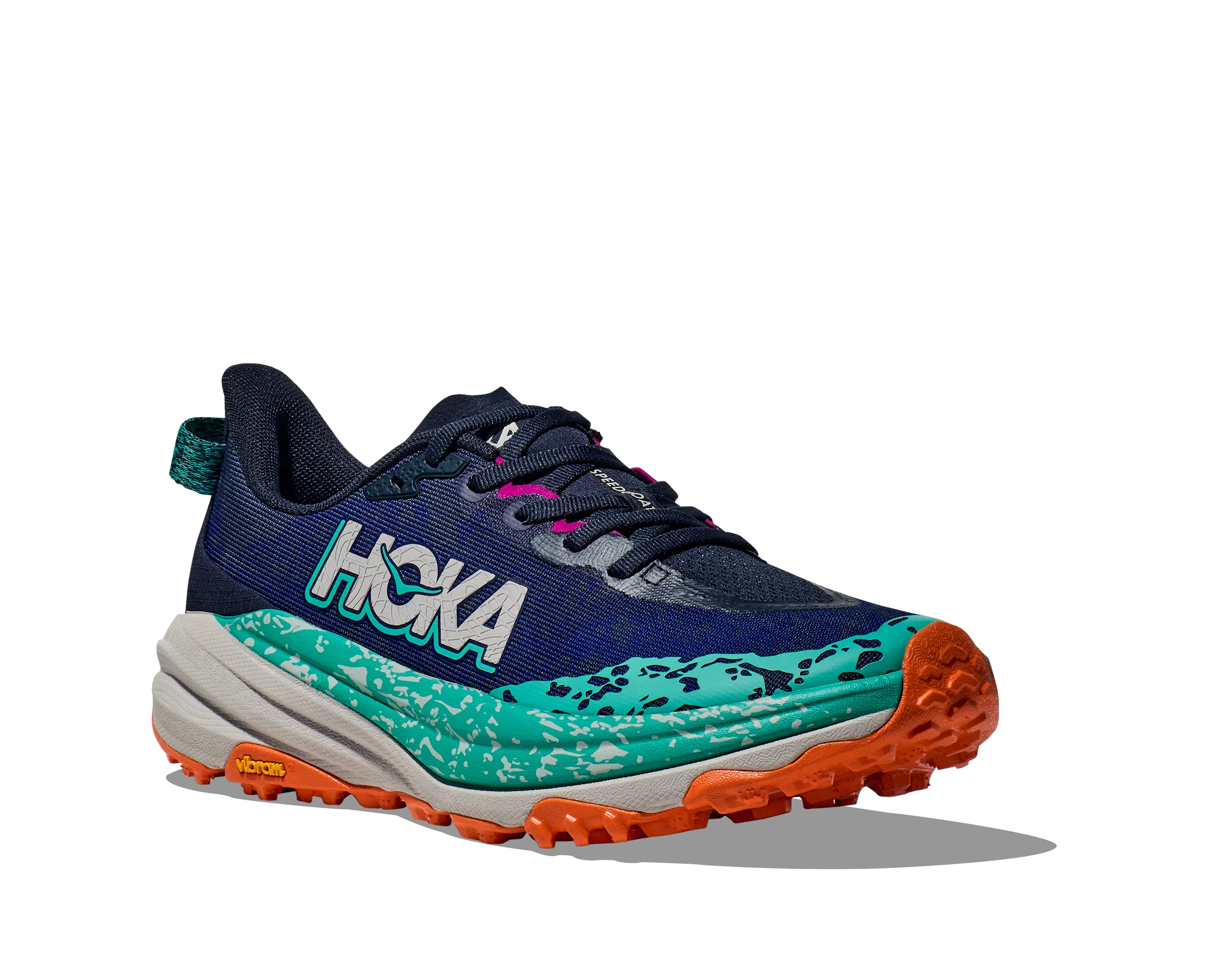 Women's Hoka Speedgoat 6 Color: Varsity Navy/ Meteor (WIDE WIDTH)