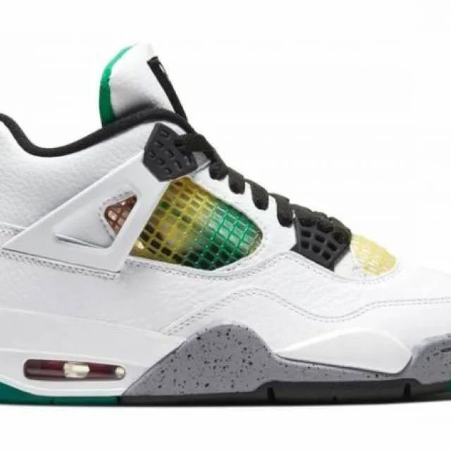 Womens nike air jordan 4 retro lucid green rasta aq9129-100